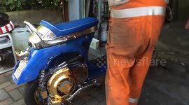 Bespa cutfown chopper Dundee stars and stripes scooter club