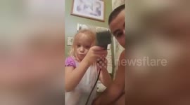Newsflare Edit - Daughter shaves Daddy's hair.