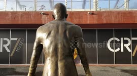 Cristiano Ronaldo statue new place in front of his CR7 Museum