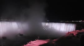 Amazing night views of Niagara Falls during 'Arctic Blast'