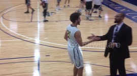 This basketball team's coach has the best pre-game handshake ritual