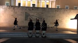 Changing of the Guard at the tomb of the unknown soldier in Athens