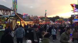 Footage of crowds at Winter Wonderland in London