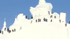Amazing giant snow sculptures