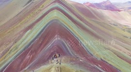 Amazing drone footage showcases stunning rainbow mountains in Peru