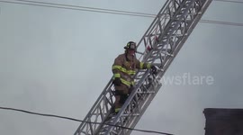 firefighter at Berlin ct train station fire