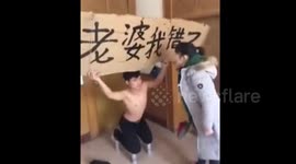 Wife 'punishes' husband after catching him chatting with other women
