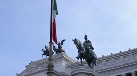 Clouseup video of Altare della Patria, Rome, Italy