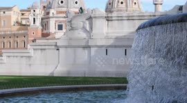 Clouseup video of Altare della Patria, Rome, Italy