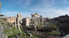 Time lapse video of Foro Romano in Rome, Italy,