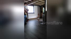 Newsflare Edit - Miles dancing to daddy's guitar..