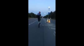 Illegal Scrambler Rider Pulling A Wheelie At 80mph!!!