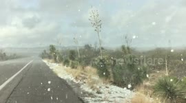 Snow in the desert