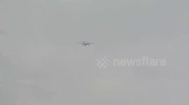 Storm Conor - Flybe struggling in high winds at Leeds Bradford Airport