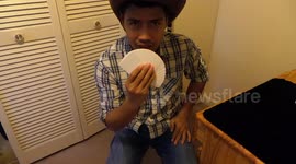 Magician turns blank deck of cards into a regular one