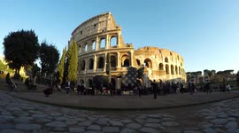 Editorial time lapse video of Colosseum in Rome, Italy