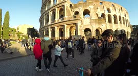 Editorial time lapse video of Colosseum in Rome, Italy