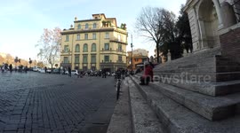 Time lapse video of Piazza Trilussa in Trastevere, Italy