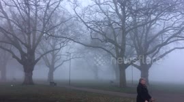 Fog looms over London Fields, London