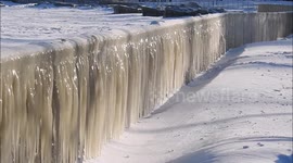 Lake Winnipeg completely frozen after blizzard