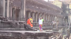 Buddhist Monk at Angkor Wat Temple, Cambodia