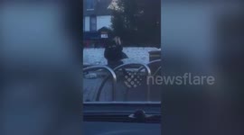 Woman savagely punches a man in the head on Christmas Day