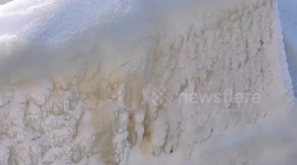 Outflow of dam in Manitoba, amid recent arctic blasts | Dec 28, 2016