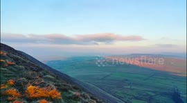 Stunning sunset footage from Pendle Hill