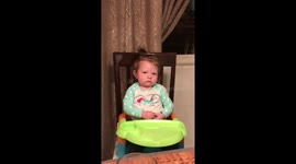 Funny baby reacting to Thomas the Train