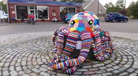 Unusual 2016 - Giant knitted Octopus made by community effort