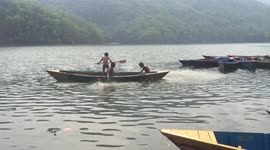 Kids splashing each other in boats all day!