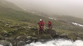 WMRT Crossing Lingmell Beck, Scafell Pike in Spate