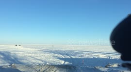 Driving on Lake Winnipeg