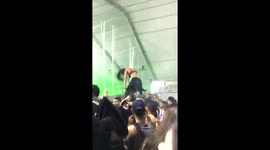 Girl falls into crowd at edm rave