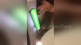 Man tries to lick beer pump and gets his tongue stuck