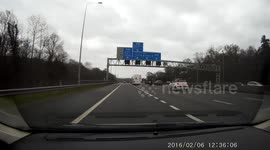 Darts Across Hatch Markings at Last Second to Avoid Exiting M25
