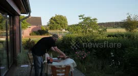 German man uses drone to deliver pizza