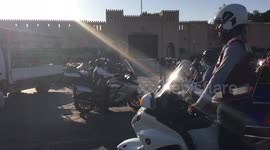 'Hells Angels'-style bikers ride through sleepy Oman town