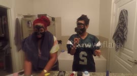 Toddler is terrified of mum's face mask