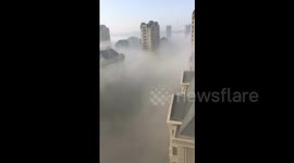 Heavy fog creates a 'sea of clouds' in northern China
