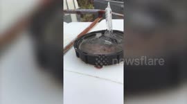 Freezing temperatures creates a rare ice spike