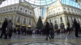 Unique view of Galleria Vittorio Emanuele Built in 1875 this gallery is one of the most popular shopping areas in Milan.