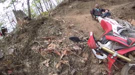 Honda Motorcycle Crashes Down Mountain Face