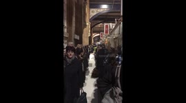 Over 300 people queue for the 23 bus in TFL Station Staff Strike Chaos