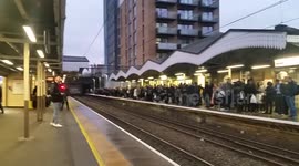 Crowds on the platform at Walthamstow Central