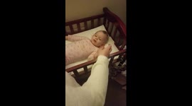Baby knows how to 'play dead'
