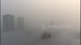 Heavy smog creates a 'sea of clouds' in northern China