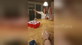 This grandma is better at beer pong than you