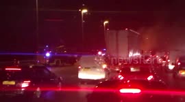 Commuter chaos as lorry bursts into flames on M6