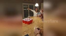 This grandma is better at beer pong than you